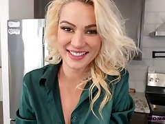 Cherry Kiss is making shamrock milkshakes for St. Patrick's Day when her stepson Parker Ambrose asks what she's up to. Cherry tells him he has to put on some green or she's going to start pinching him. When Parker returns, Cherry gives him the milkshake complete with whipped cream on top. Then she walks up to Parker and tells him she wants to taste his cream.Parker isn't about to say no to such a sexy offer. He pins Cherry against the kitchen island and slams into her from behind. Cherry lifts a leg, giving Parker better access to her cooch and making it easy to rub her own clit. Then she drops to a crouch so she can enjoy a deep throat BJ and some serious ball sucking.Urging her stepson onto his back, Cherry climbs on top of him and sinks down for a stiffie ride. She climbs onto the counter and turns onto her side so Parker can shove back home. Then Cherry rolls onto her back so her stepson can make her cum one last time. When Parker pulls out, Cherry holds up a milkshake for him to cum on so she can enjoy her treat topped with her stepson's cream.